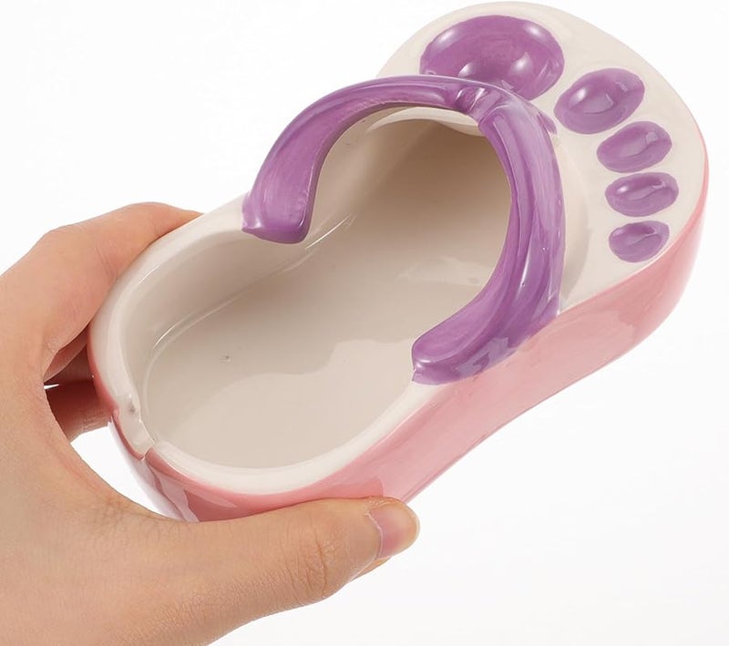 FRCOLOR Purple Ceramic Slipper Ashtray Decorative Ash Holder For Living Room - Image 5